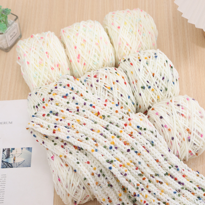 Len PomPom dệt kim cầu vồng 50g
