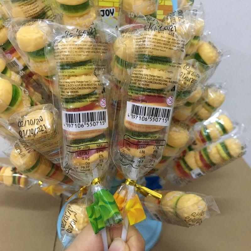 [ Sale ] Combo 30 cây kẹo dẻo Trái cây ( humberger ) xiên que