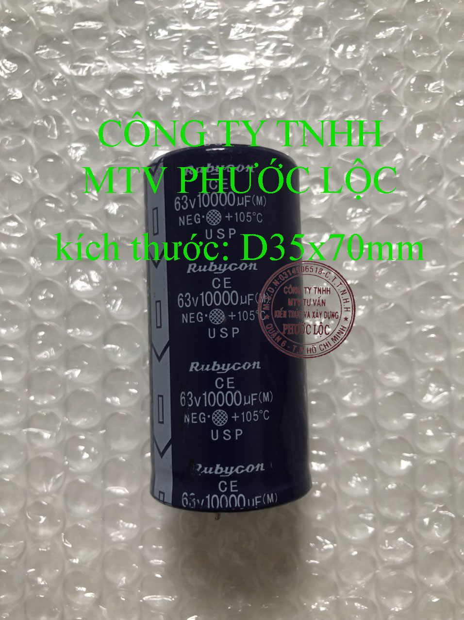 TỤ LỌC NGUỒN 63V-10000UF- Rubycon (USP)