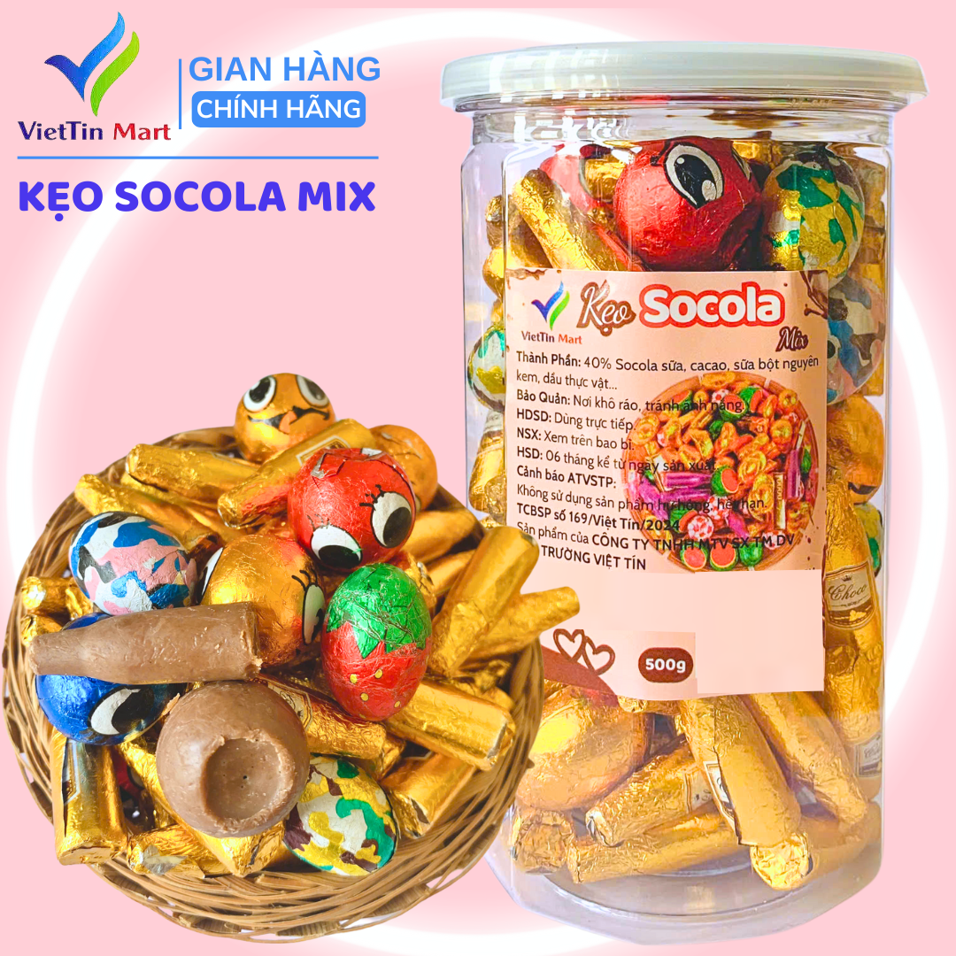 Combo 500gr KẸO SOCOLA MIX VỊ VIETTINMART