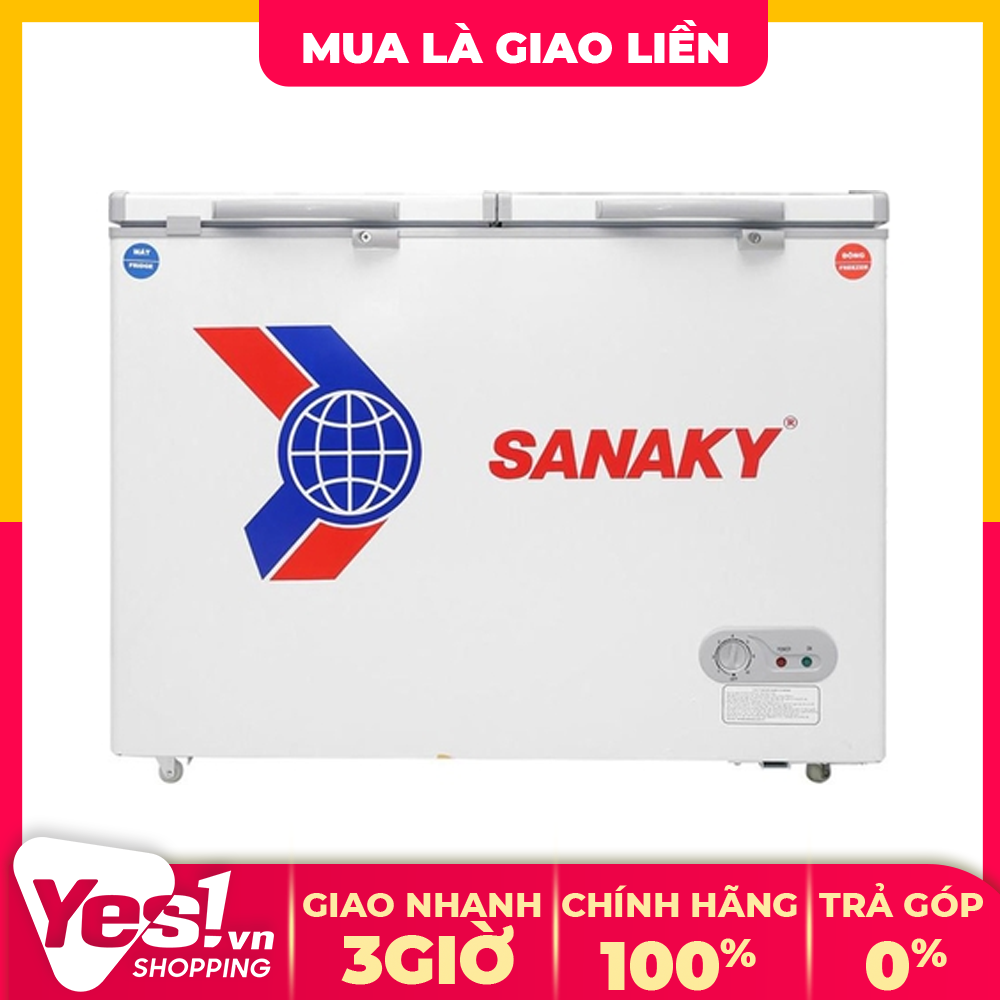 Tủ đông sanaky 280 lít vh-405w2 - bảo hành chính hãng - voucher 10% lên đến 800k