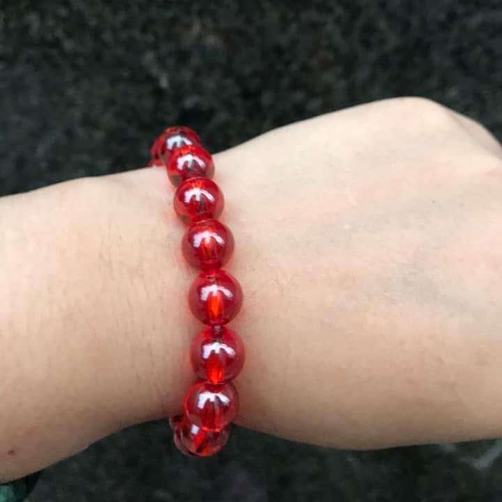 [HCM]VÒNG TAY ĐÁ TOPAZ ĐỎ THIÊN NHIÊN - 10LY