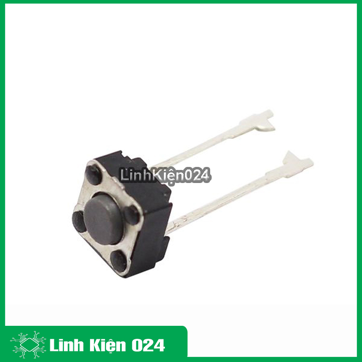 Combo 10 Nút Nhấn 2 Chân Vuông Đen 6x6x5mm
