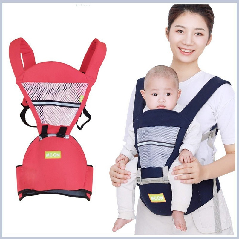 Địu ngồi lưới phản quang thoáng mát cho bé