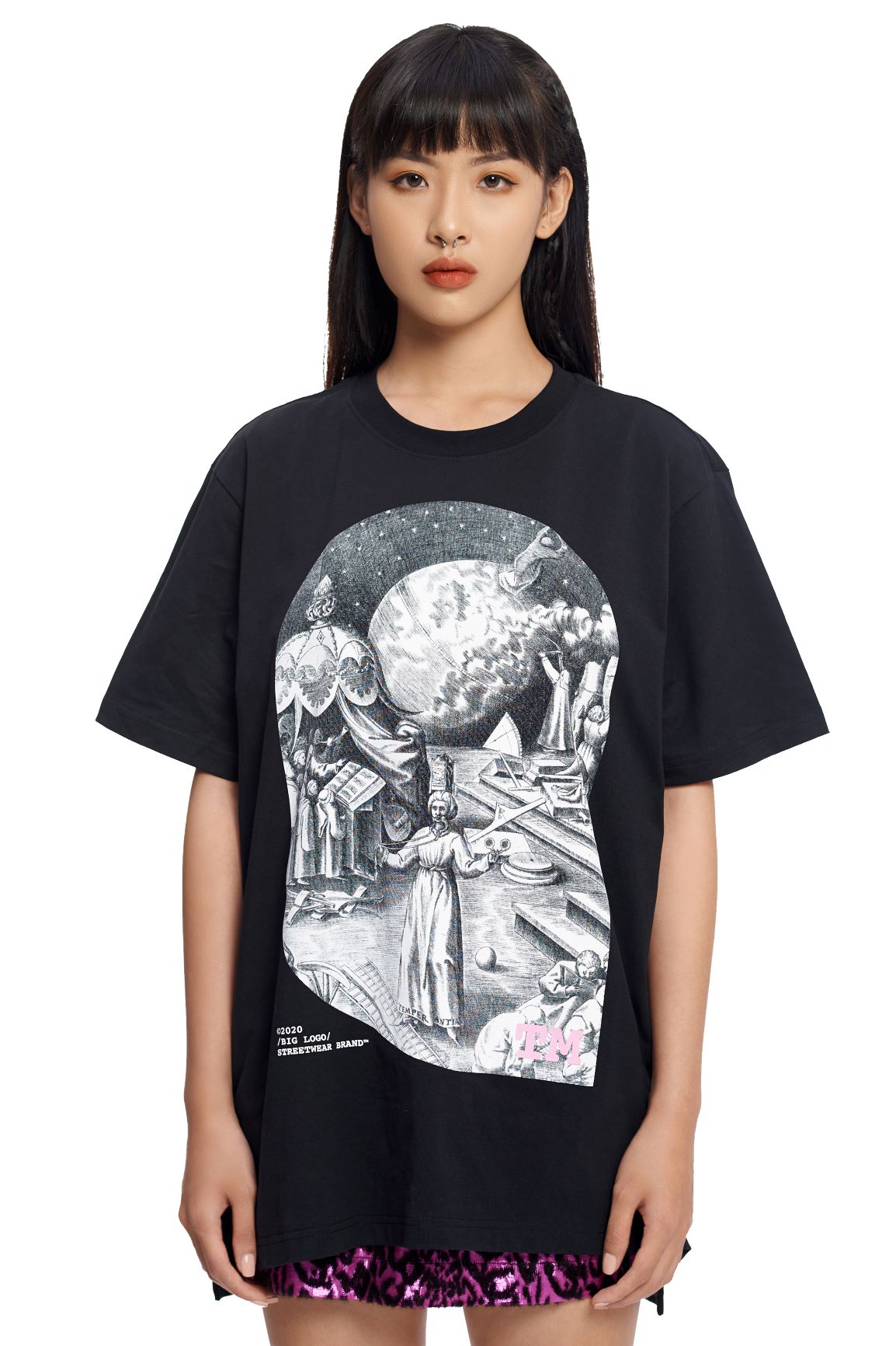5theway® /painting/ square tee™ in black aka áo thun đen