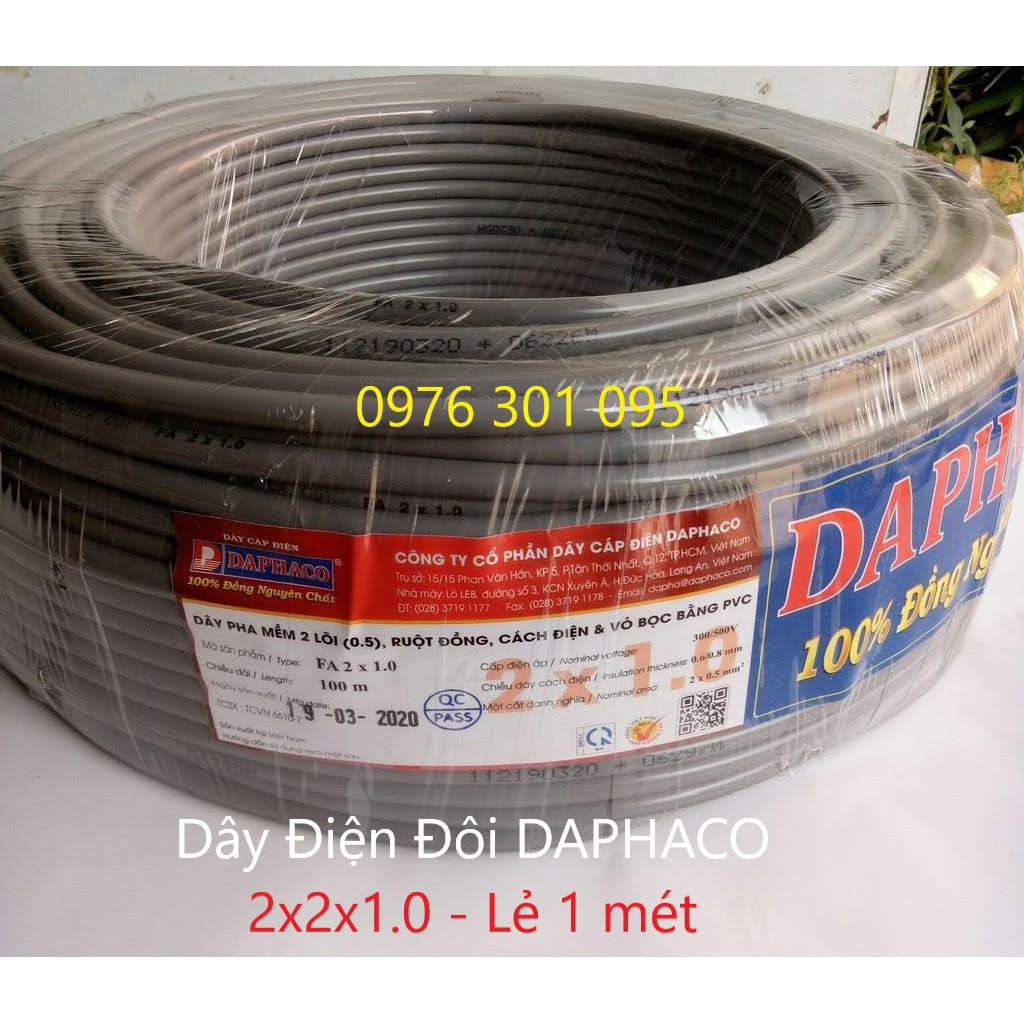 Dây điện đôi xám tròn fa 2x2x1.0 / 2x2x1.5 / 2x2x2.5