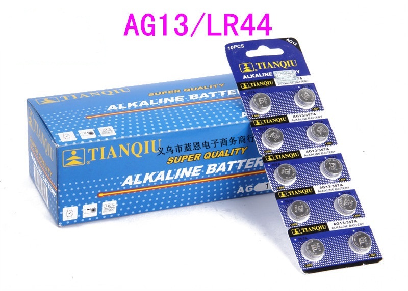 Vỉ 10 Viên Pin Cúc Áo AG13/LR44H/357A Tianqiu 1.5v