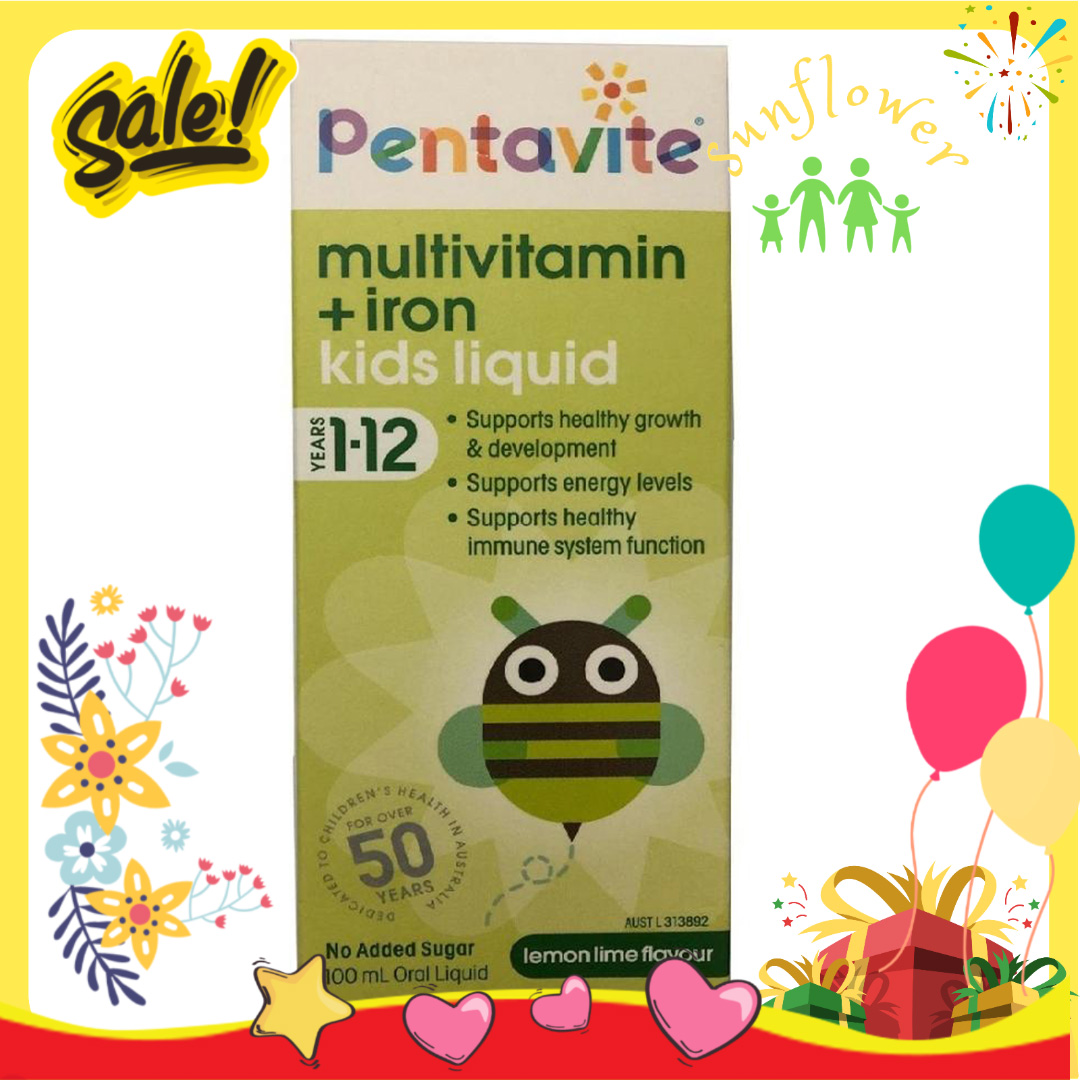 Pentavite Multivitamin iron Kids Liquid 200ml Vitamin tổng hợp và sắt