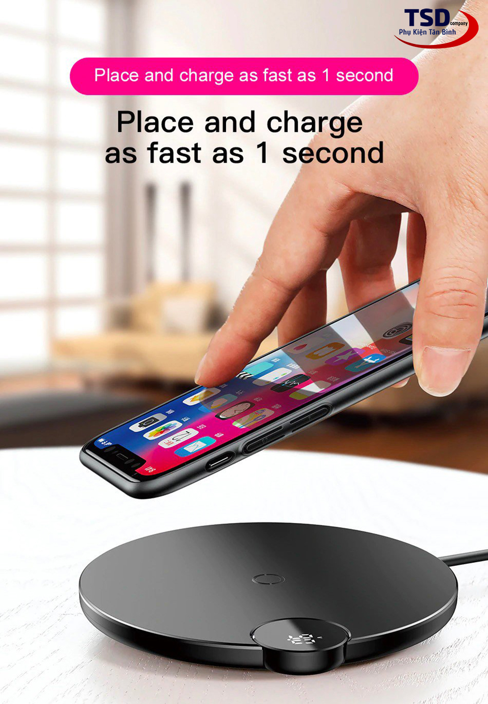 [HCM]Đế Sạc Nhanh Không Dây Baseus Digital LED Display ( Qi Wireless Quick Charger )