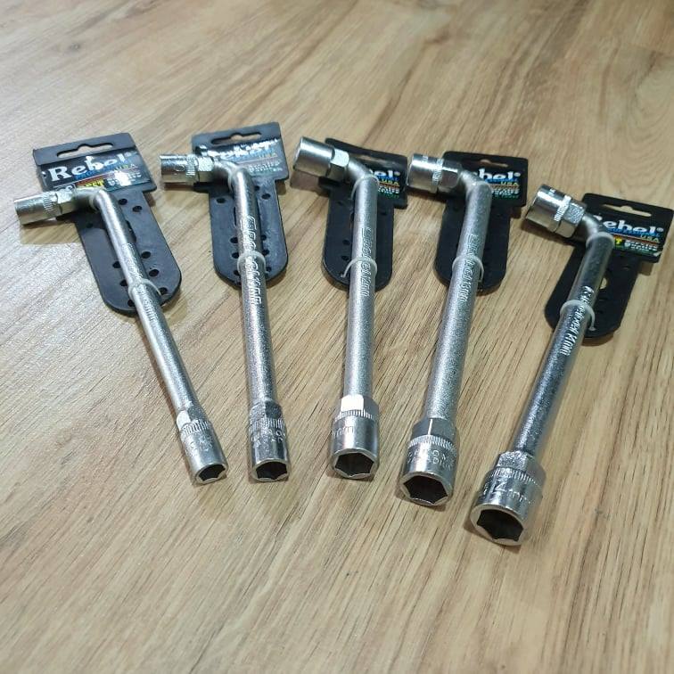 Bộ 5 Cần Siết Chữ L Vặn Bu Lông 5 Cỡ Đầu Tuýp 8-10-12-13-14mm Dụng Cụ Vặn Đai Ốc Thông Dụng Cho Thợ Sửa Xe