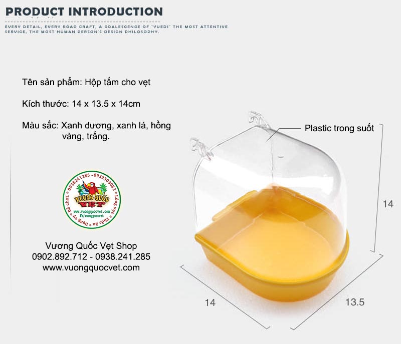 Hộp tắm cho chim vẹt