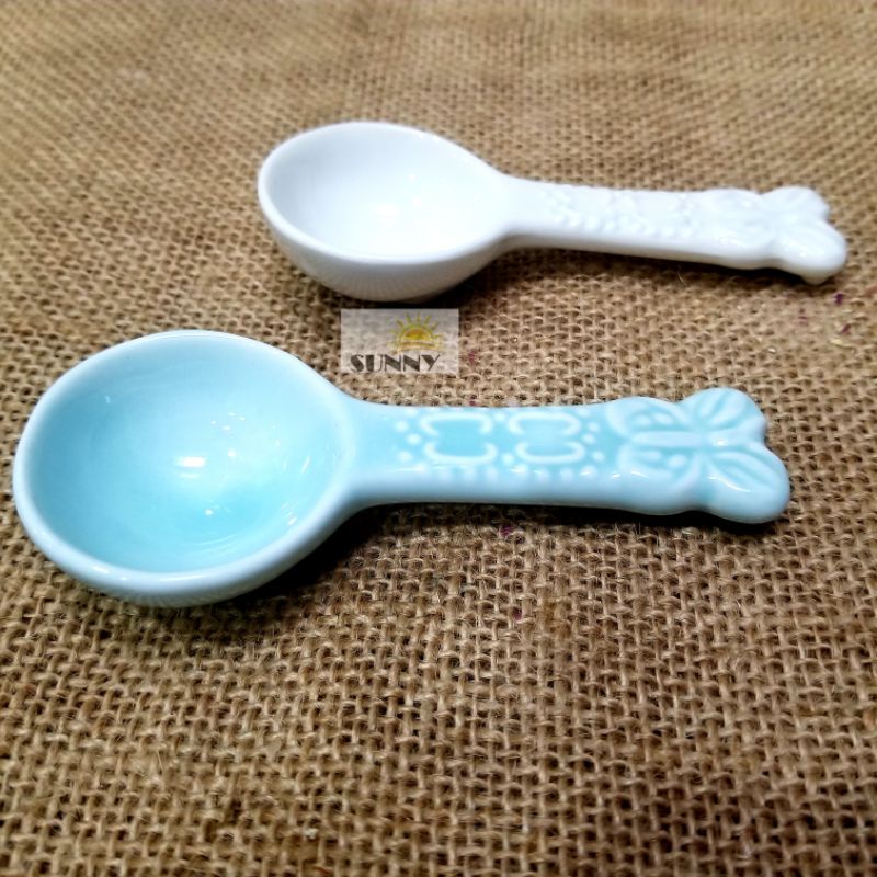 Muỗng Gốm Sứ (Dày) Xúc Hạt Thức Ăn Hamster, Thú Nhỏ