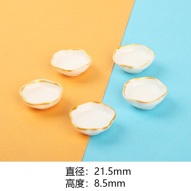 Charm slime/ dụng cụ charm trang trí mô hình chén & dĩa màu trắng