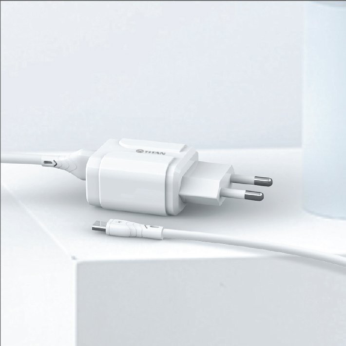 Bộ củ sạc 2 cổng 2A kèm cáp Micro TITAN SM12