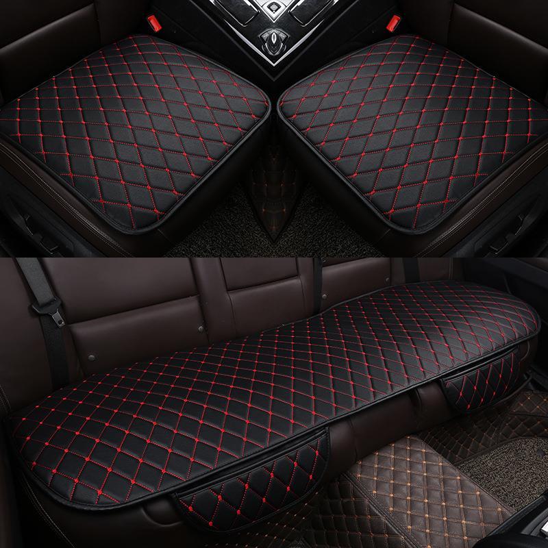 Front piece front seat + Rear Seat car, pad car seat, insoles high-grade leather (black, red only)-enough 5 seat