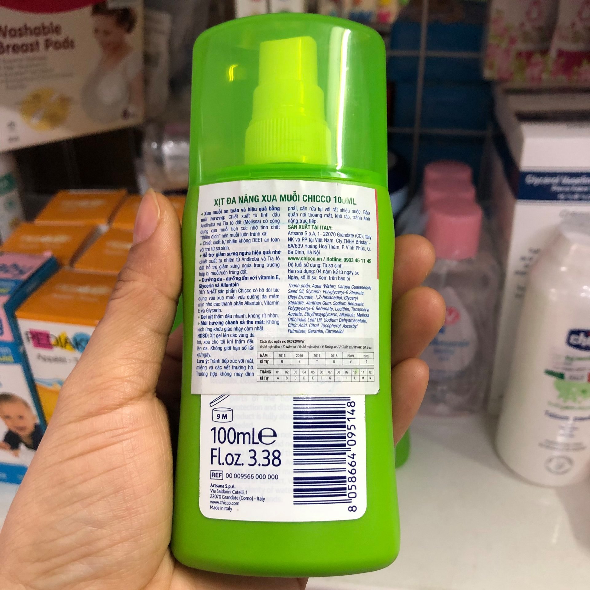 [HCM]Xịt đa năng xua  muỗi Chicco 2M+ 100ml