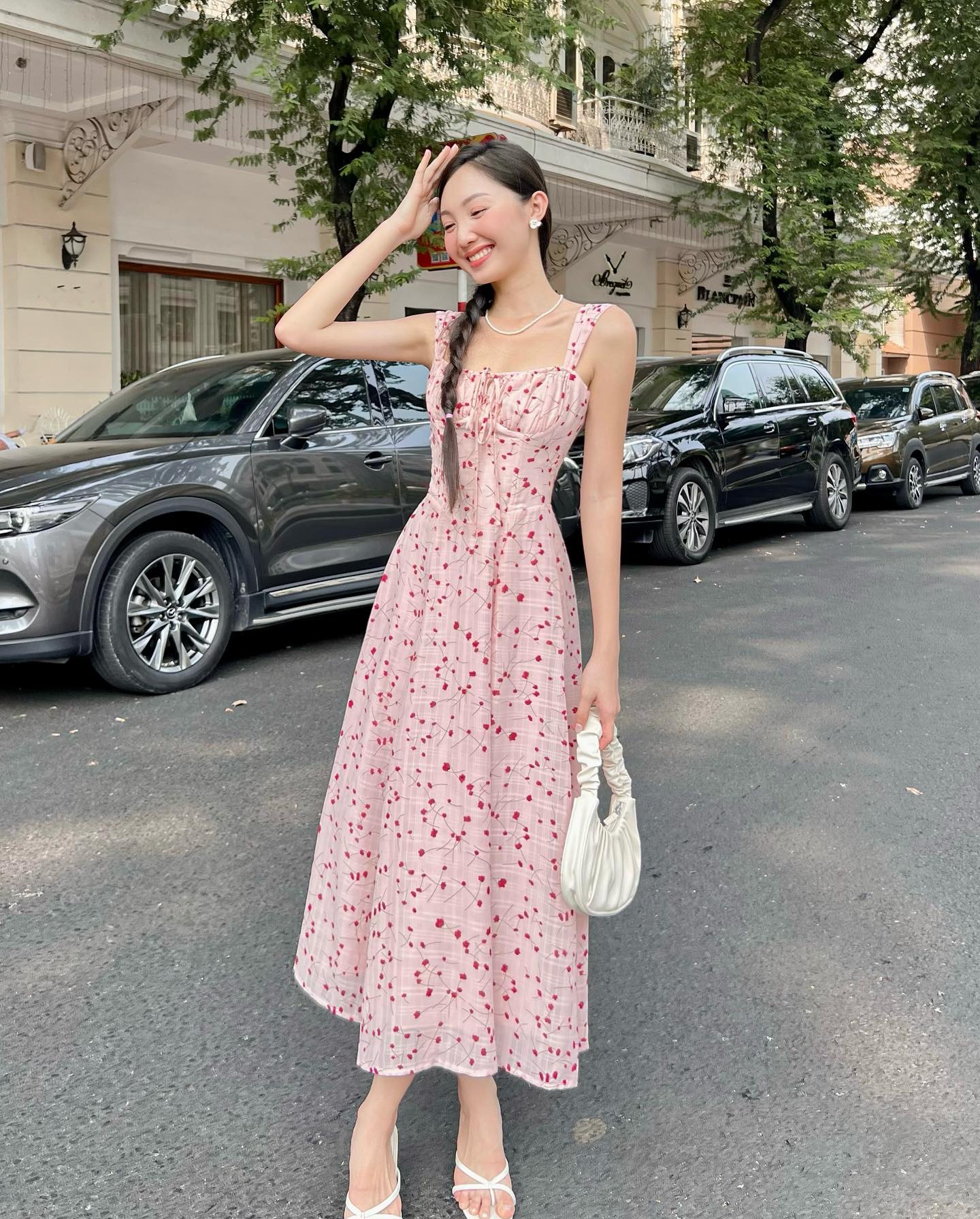 GOLA - Đầm EVELYN - đầm hoa midi croset