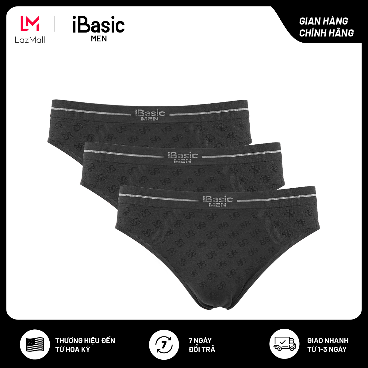 Combo 3 quần lót nam không đường may Brief Seamless iBasic PANM094