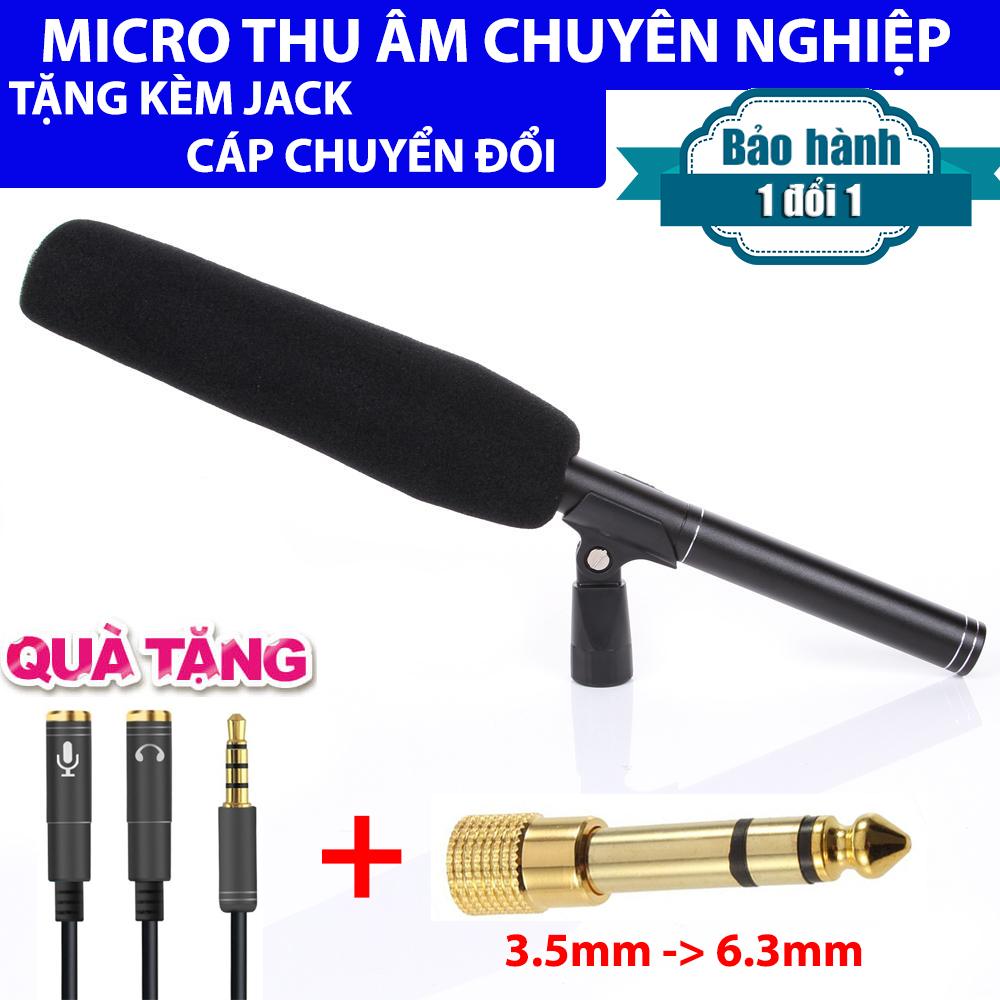 Micro phỏng vấn chuyên nghiệp BUB MA-G18 Dùng cho máy quay phim, Điện thoại - Tặng kèm cáp chuyển và 3.5 ra 6.5mm