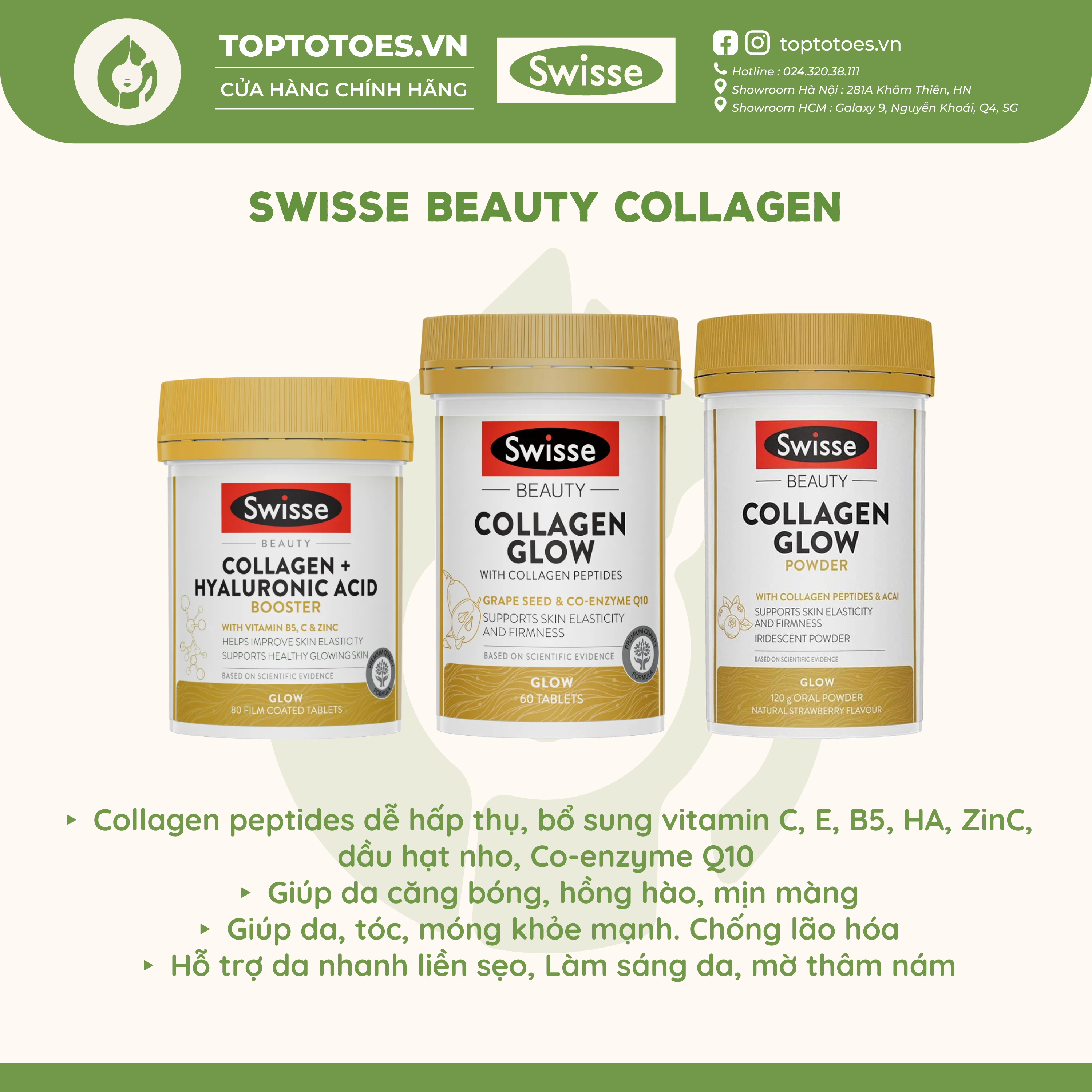 Swisse Beauty Collagen làm da hồng hào, căng bóng, trẻ hoá da