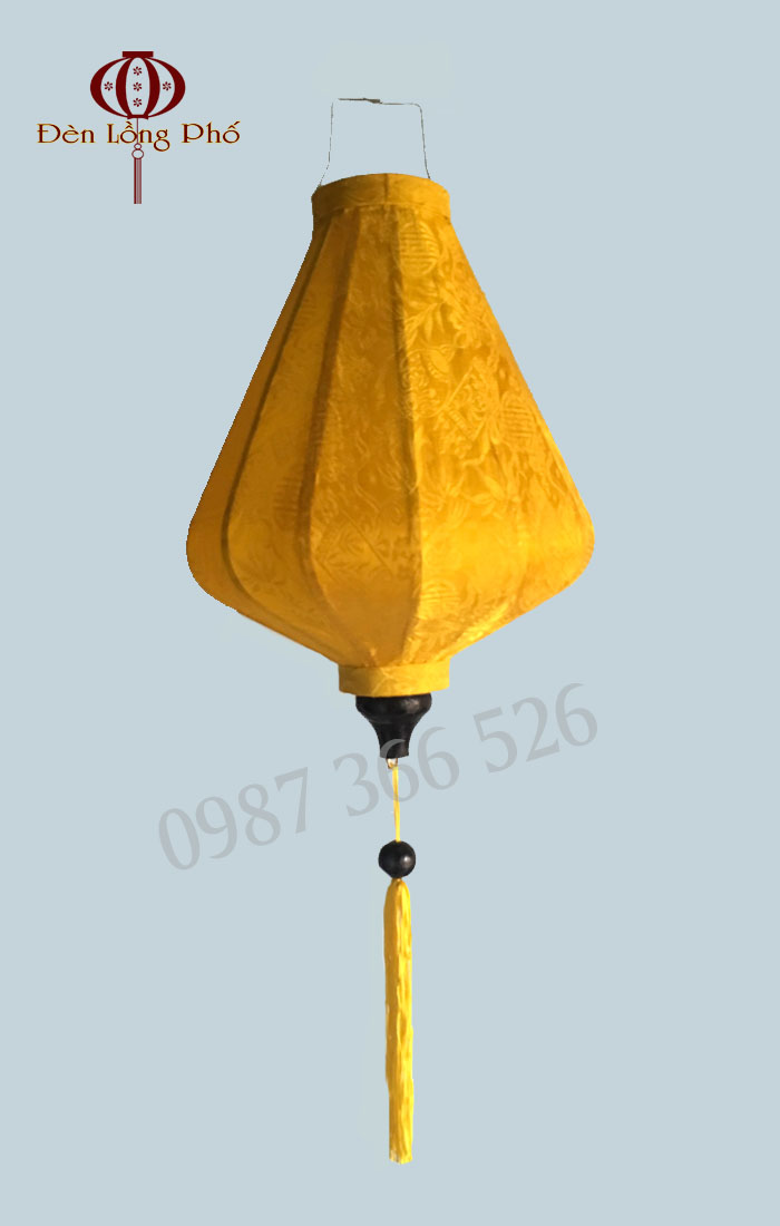 Đèn lồng Hội An vải lụa kiểu kim cương size 40 cm