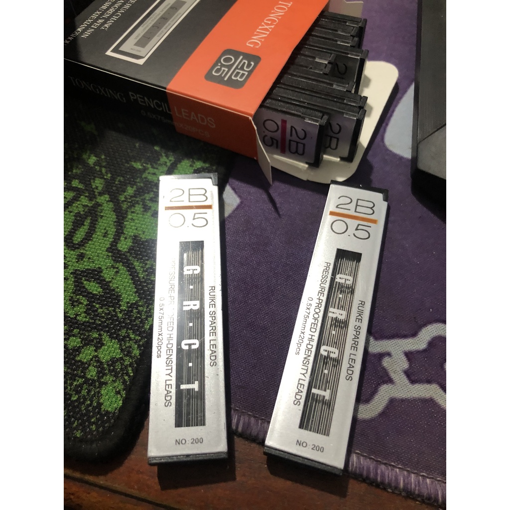 COMBO 2 tuýp Ruột chì kim Ruike 2B ngòi 0,5mm