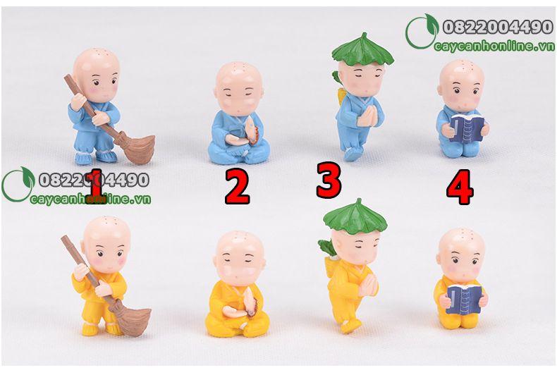 Chú tiểu chăm chỉ - phụ kiện tiểu cảnh - mô hình tượng để bàn trang trí xe ô tô xe hơi