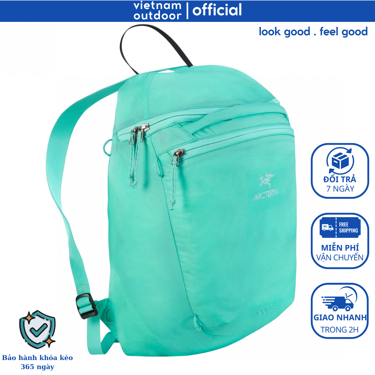 Balo Gấp Gọn Nam Nữ ARC'TERYX INDEX 15 Chống Nước Xếp Gọn Nhỏ Nhẹ Tiện Dụng Dễ Sử Dụng