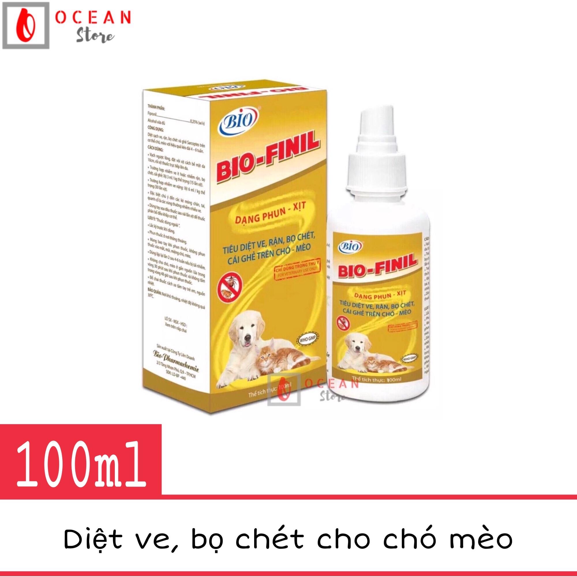 Thuốc diệt ve ghẻ, bọ chét chó mèo - Bio Finil dạng xịt