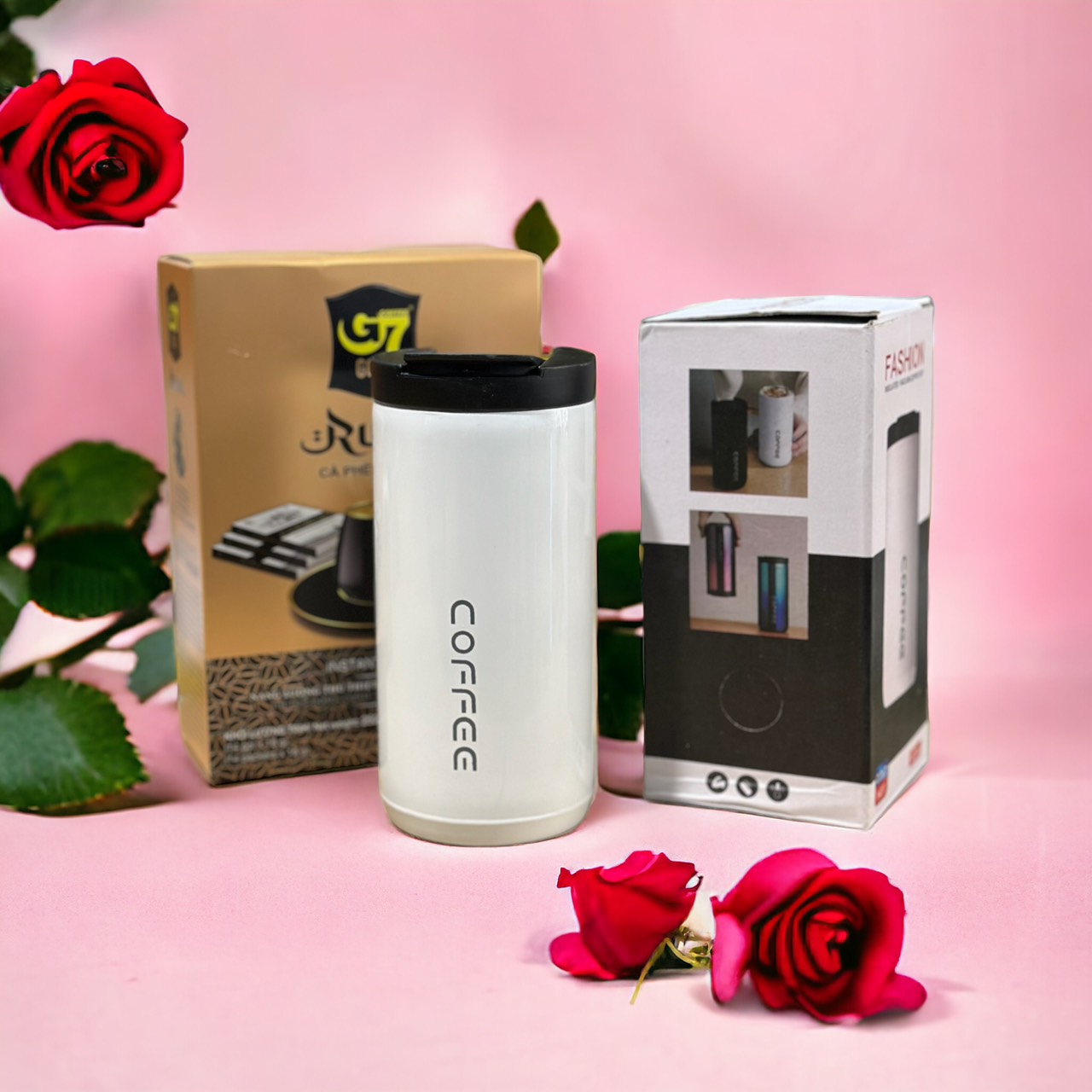 (Quà tặng Hộp cà phê G7 Gold Trung Nguyên) Bình Giữ nhiệt Coffee Inox 304( 400ml)