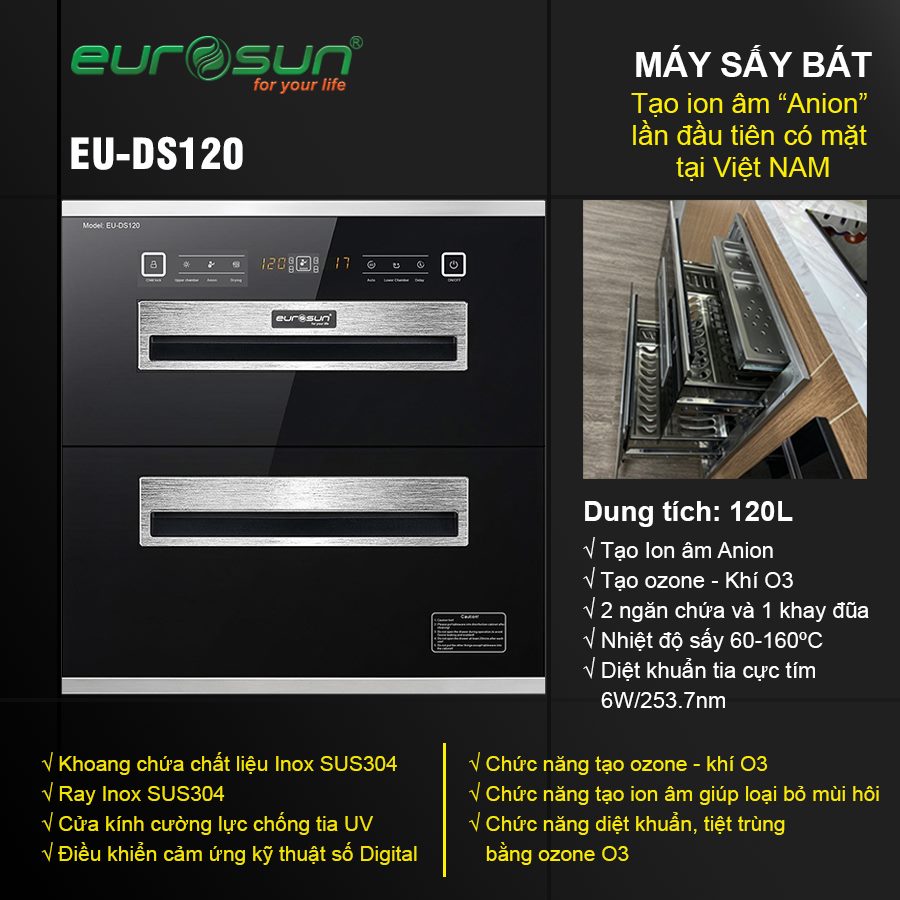 Máy sấy bát Eurosun EU-DS120