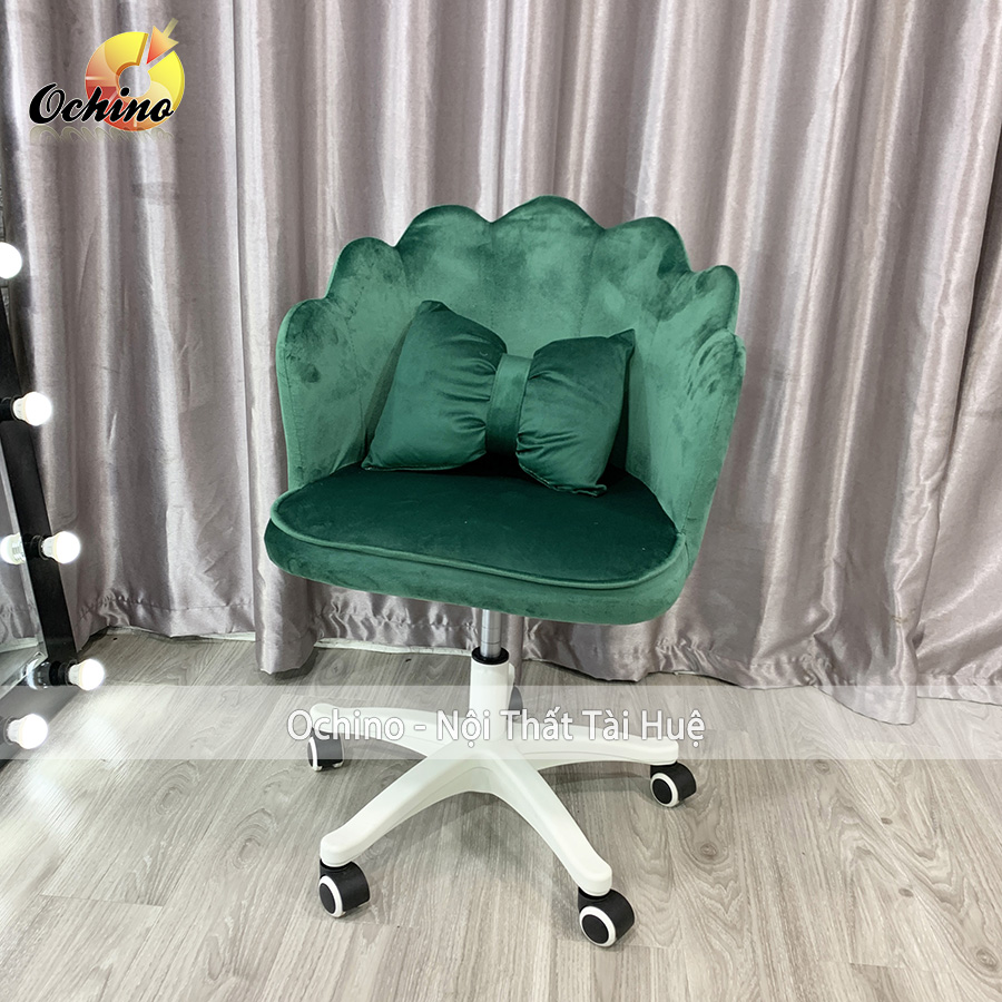 (FREE SHIP) Ghế Xoay Học Sinh Mẫu Vương Miện Tặng Kèm Gối Nơ Xoay 360 Độ Và Nâng Cao Thấp (Hàng Có Sẵn)