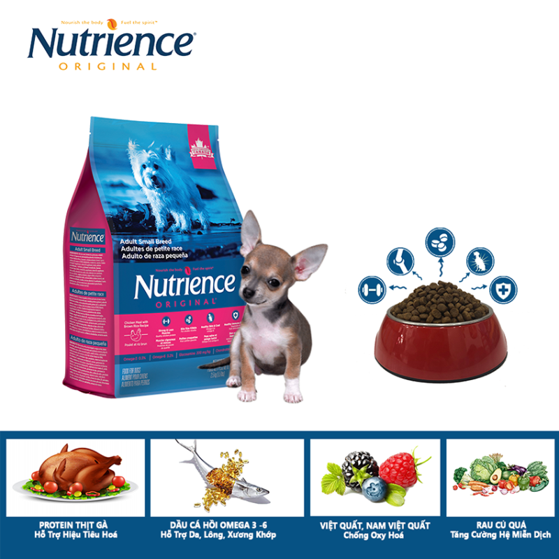 Thức Ăn Cho Chó Nhỏ Trưởng Thành Nutrience Original - Thịt Gà, Rau Củ Và Trái Cây Tự Nhiên