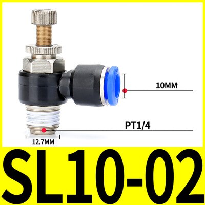 Van Tiết Lưu Khí Nén Ống 10mm, Co Van Tiết Lưu ESL Khí Nén Ren Ngoài 9.6 13 17 21 Ống 10mm