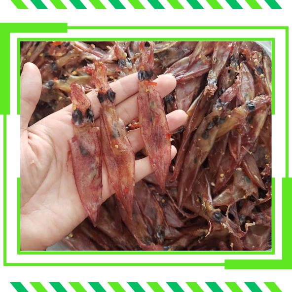 Mực khô dẻo tẩm ớt mực mành dẻo tẩm gia vị,- size nhỏ - gói 500gr