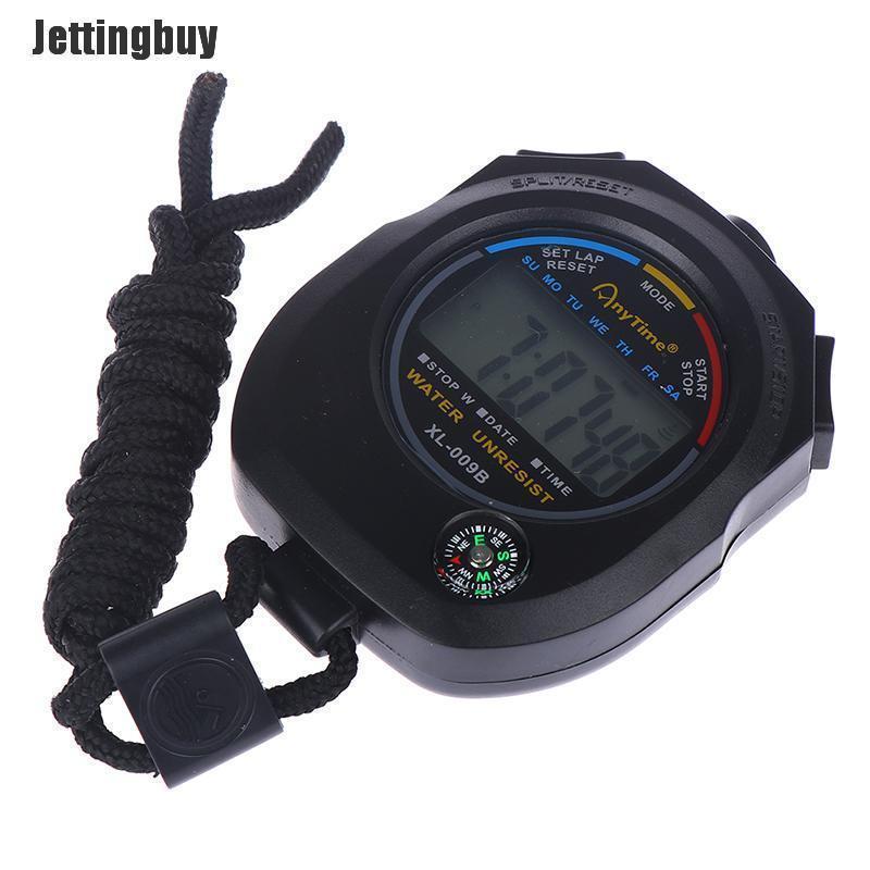 Đồng Hồ Bấm Giờ LCD Kỹ Thuật Số Chống Nước Jettingbuy Đồng Hồ Bấm Giờ Báo Thức Có Dây Đeo