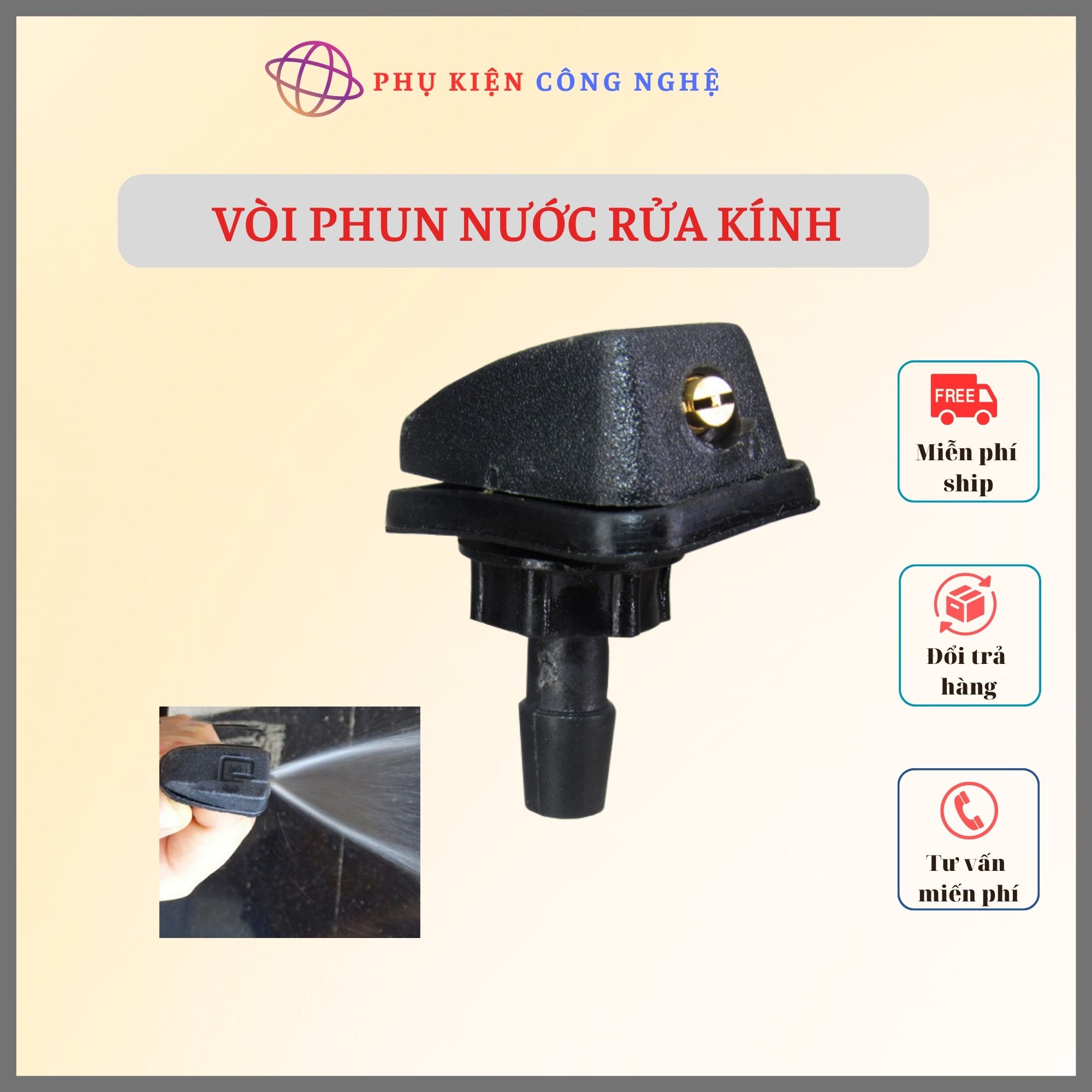Vòi phun nước rửa kính dạng phun sương