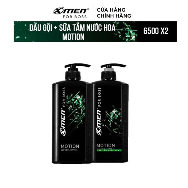 Combo Dầu gội nước hoa X-Men for Boss Motion 650g + Sữa tắm nước hoa X-Men for Boss Motion 650g cao cấp