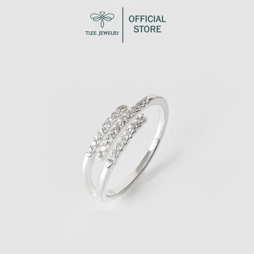 Nhẫn bạc nữ TLEE ba tầng đính đá cao cấp TleeJewelry A0220