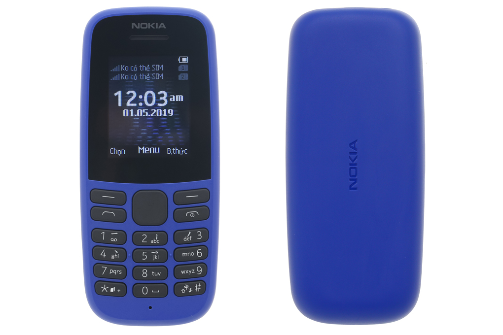Điện thoại Nokia 105 2 Sim 4G (Hàng mới main chính hãng không hộp đủ phụ kiện) BH 12 tháng