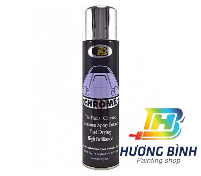 Sơn xịt Bosny Chrome ( màu Xi Inox ) thương hiệu đến từ Anh Quốc, nhập trực tiếp từ Thái Lan