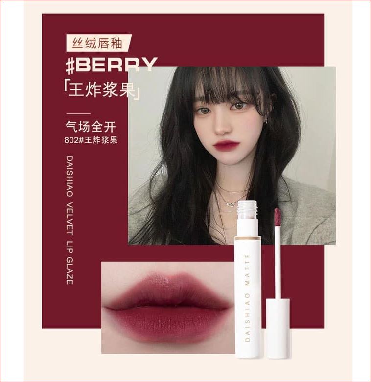 Set 4 cây son kem lì DAISHIAO Fluffy Lip Glaze