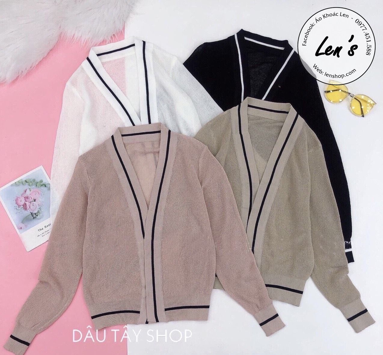 ÁO KHOÁC CARDIGAN MỎNG VIỀN