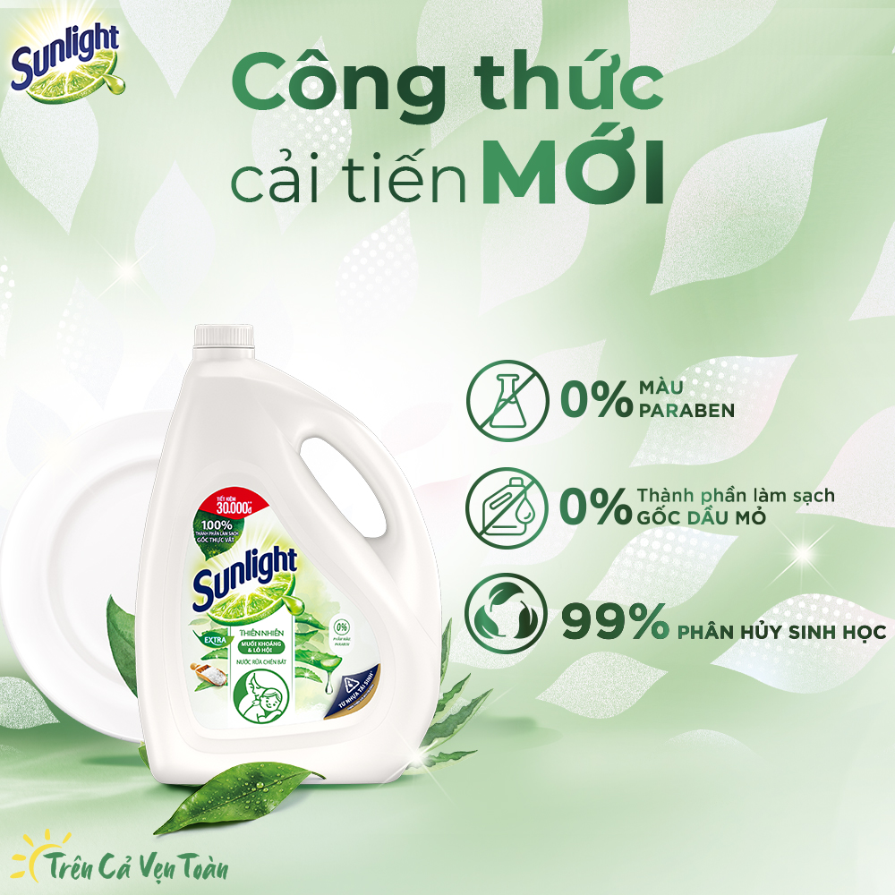 Combo Nước rửa chén + Nước lau sàn Sunlight can 3.5/3,6kg