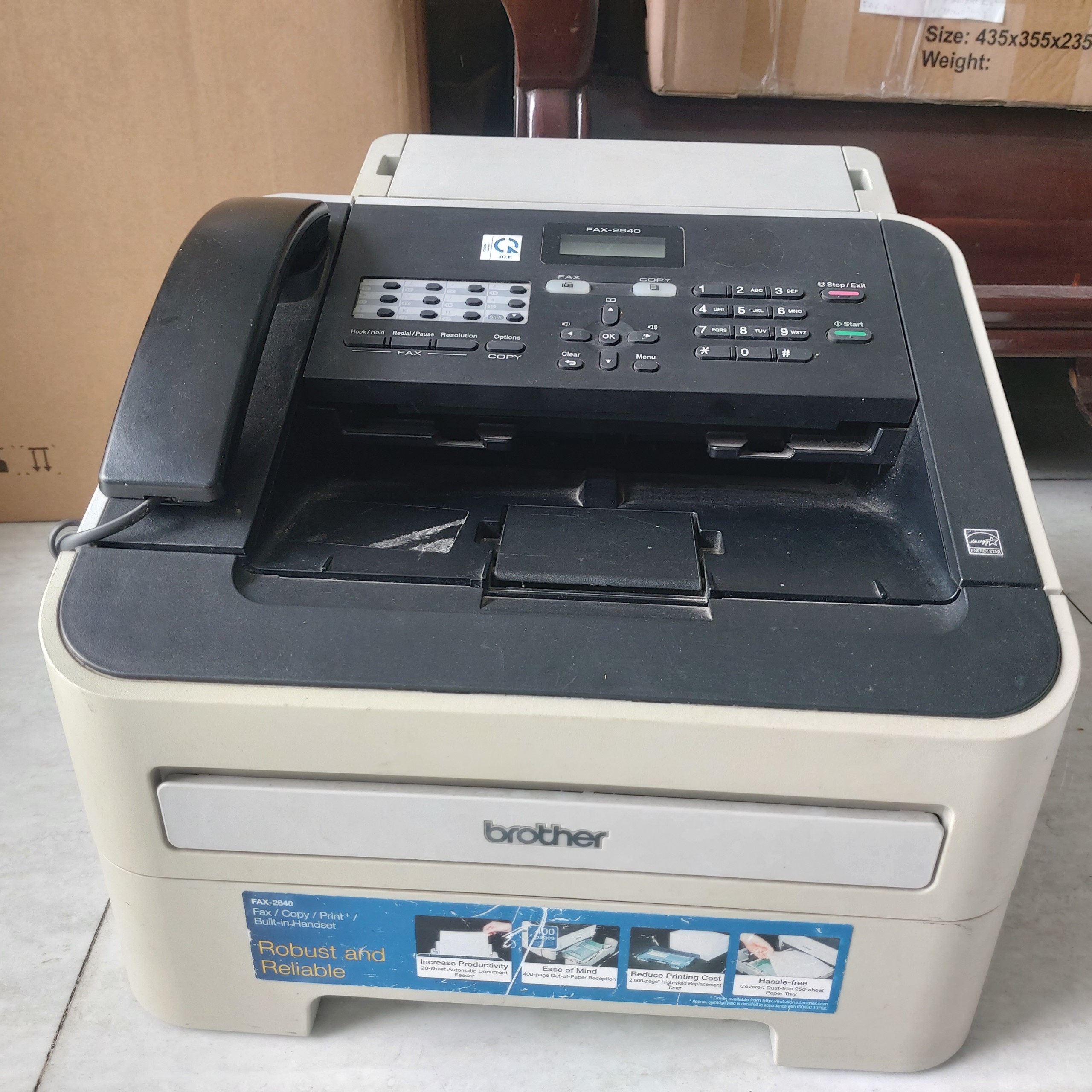 Máy in Brother fax-2840 chính hãng đầy đủ phụ kiện bảo hành 1 tháng