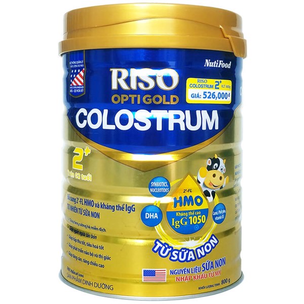 [Hoàn tiền 12%] Sữa Non Riso Opti Gold Colostrum 2+ Lon 800g
