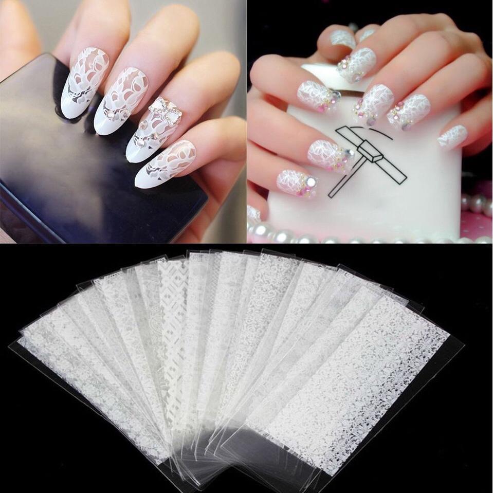 Set 20 Tấm Decal Họa Tiết Ren Dán Móng Nghệ Thuật