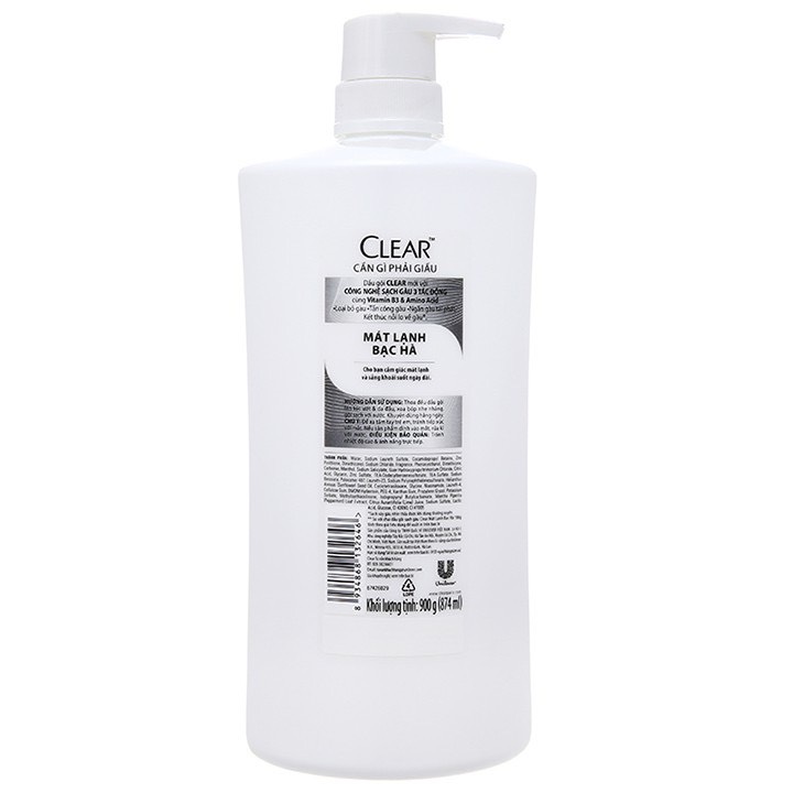 Dầu gội clear bạc hà 880g