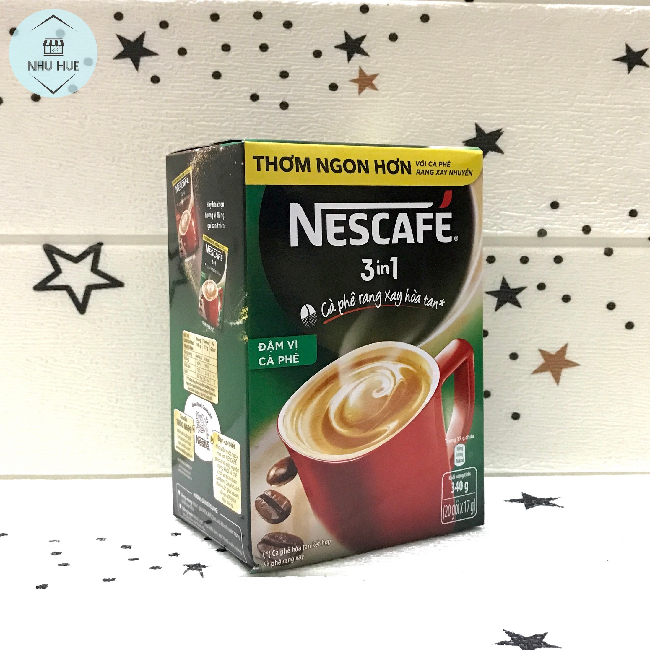 Cà phê NesCafe Đậm vị cà phê xanh 3in1 (hộp 20 gói x 17g)