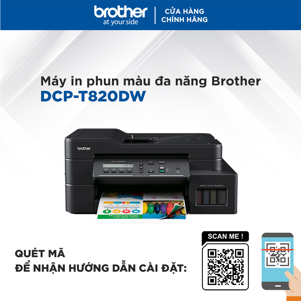 Máy in phun màu đa năng Brother DCP-T820DW
